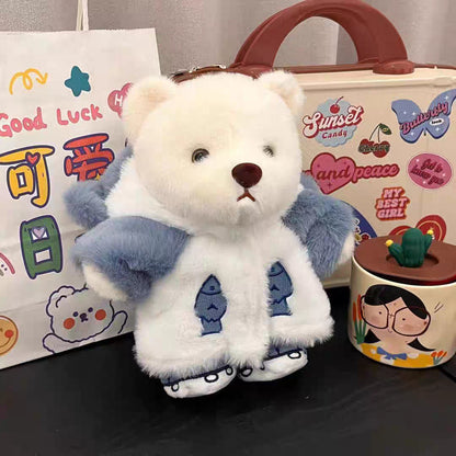 Shark transforms into a teddy bear figurine