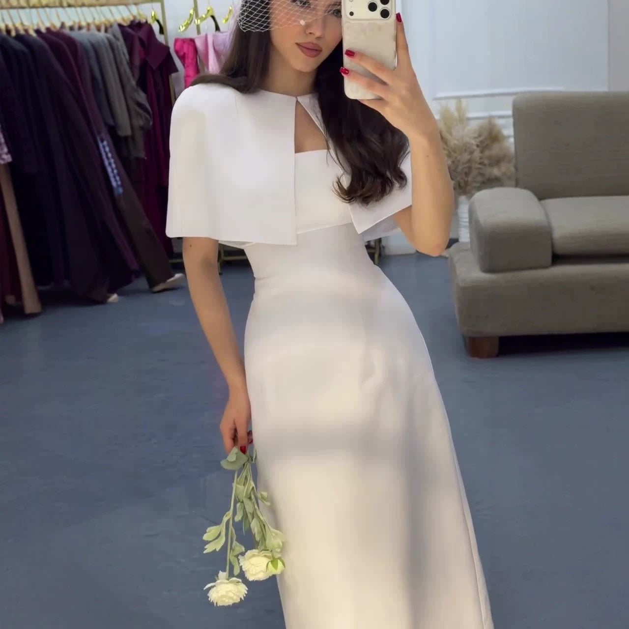 Shawl Tube Top Long Dress Set