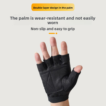 Sheepskin anti-slip sports cycling gloves