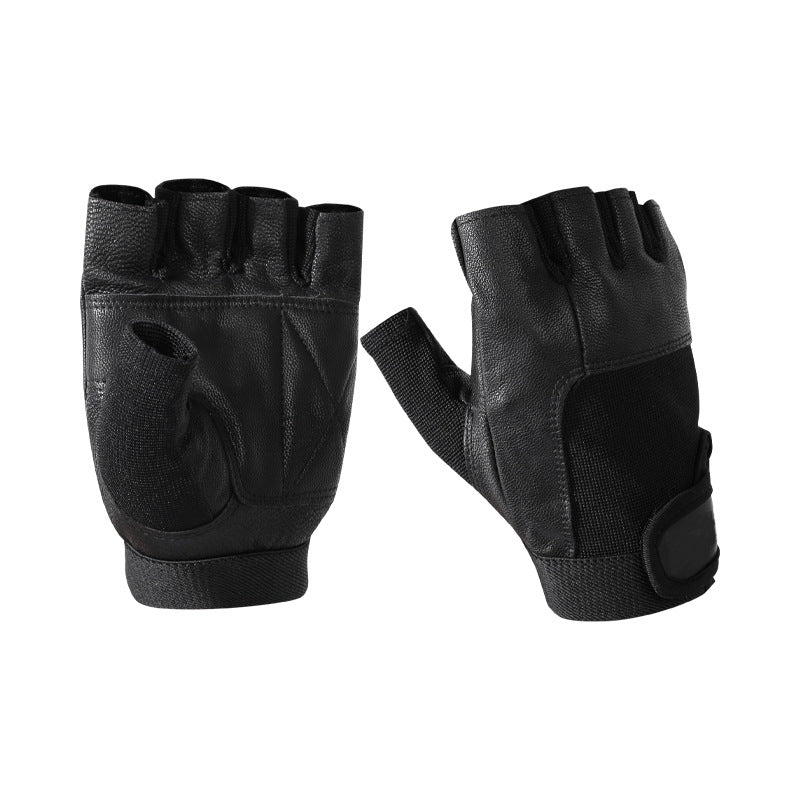 Sheepskin anti-slip sports cycling gloves