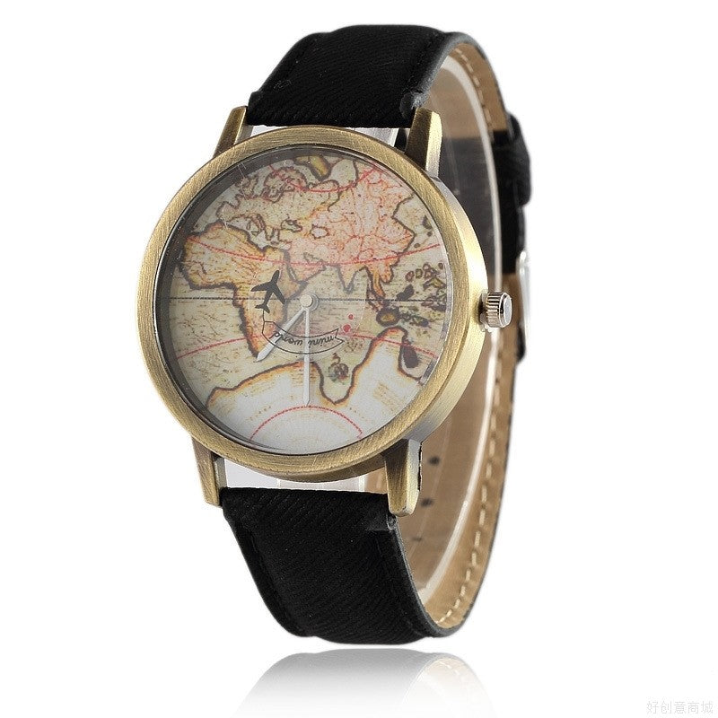Sheepskin paper map watch
