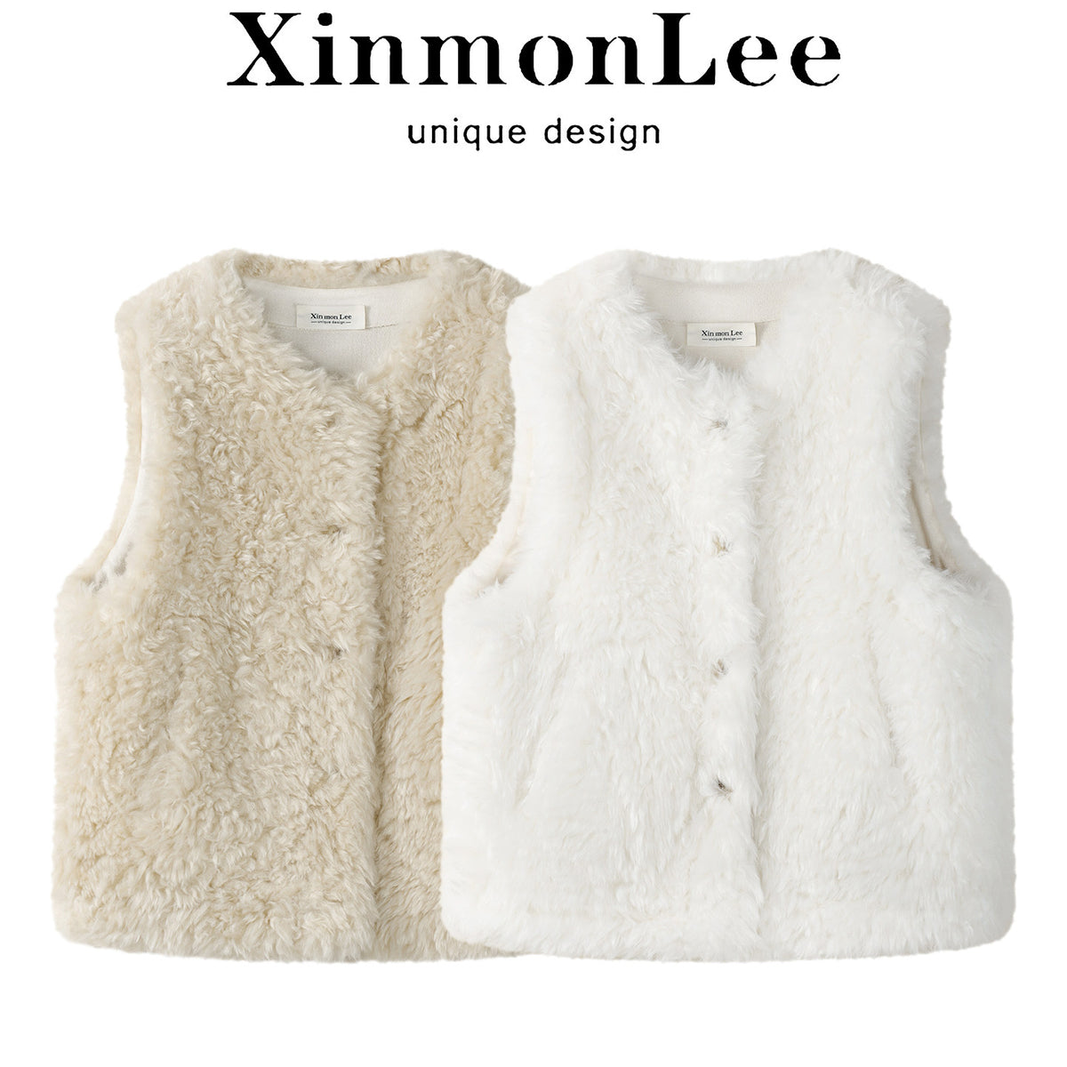 Sheepskin round-neck jacket
