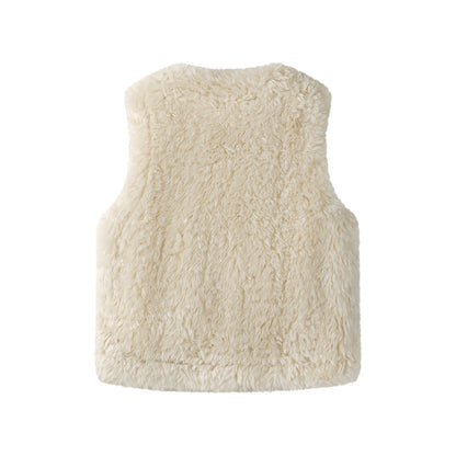 Sheepskin round-neck jacket