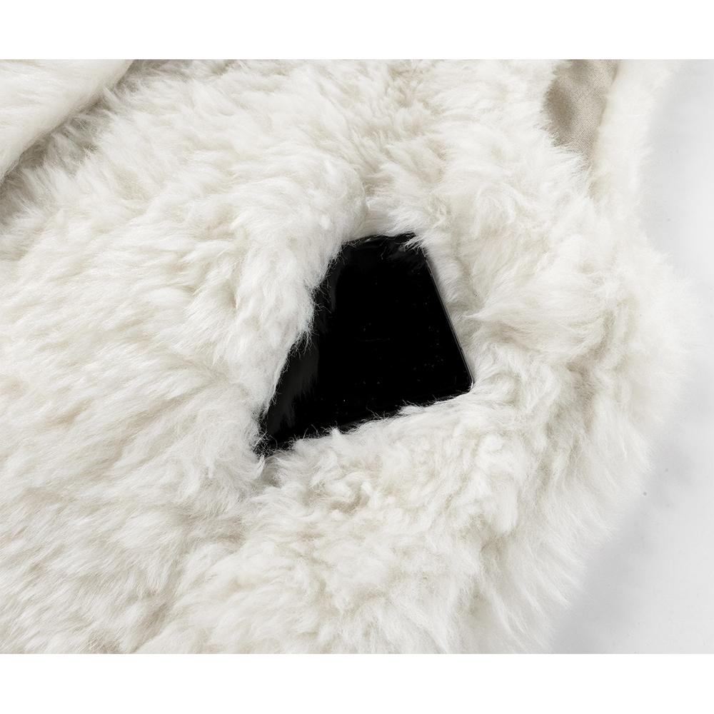 Sheepskin round-neck jacket