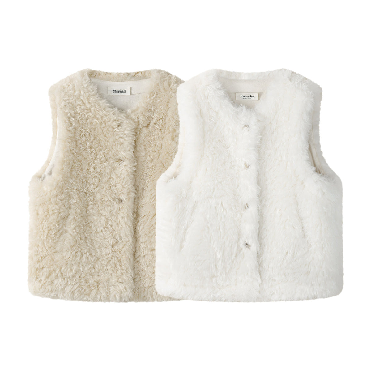 Sheepskin round-neck jacket