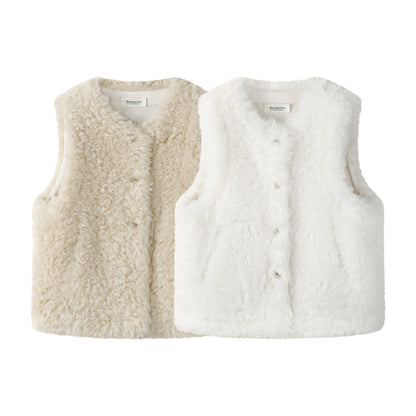Sheepskin round-neck jacket