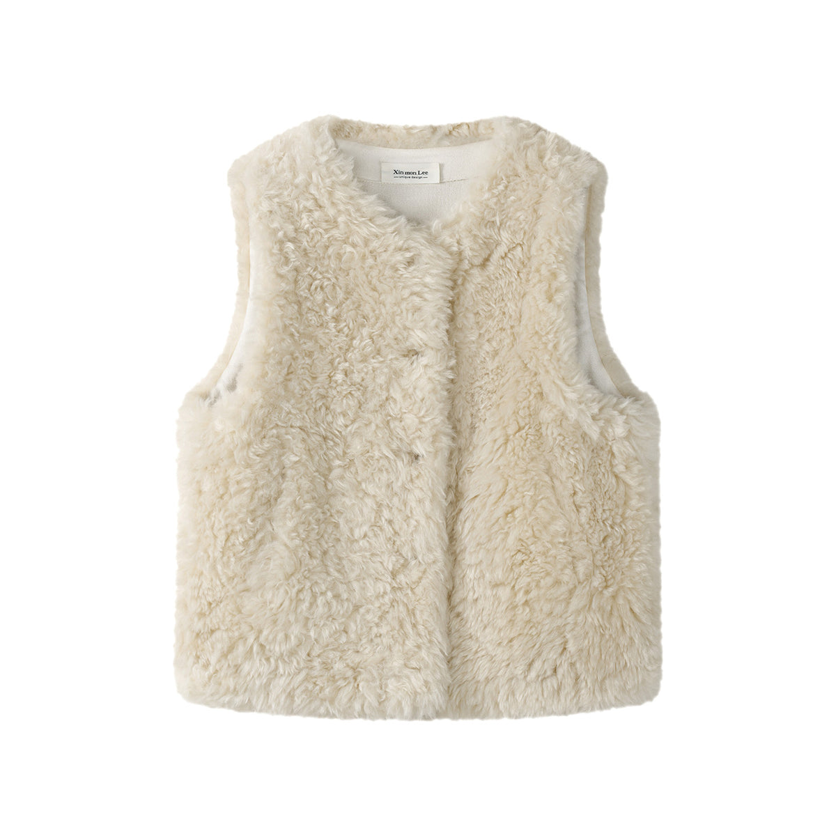 Sheepskin round-neck jacket