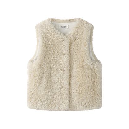 Sheepskin round-neck jacket