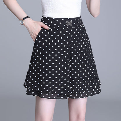 Sheer chiffon wide-leg pants woman