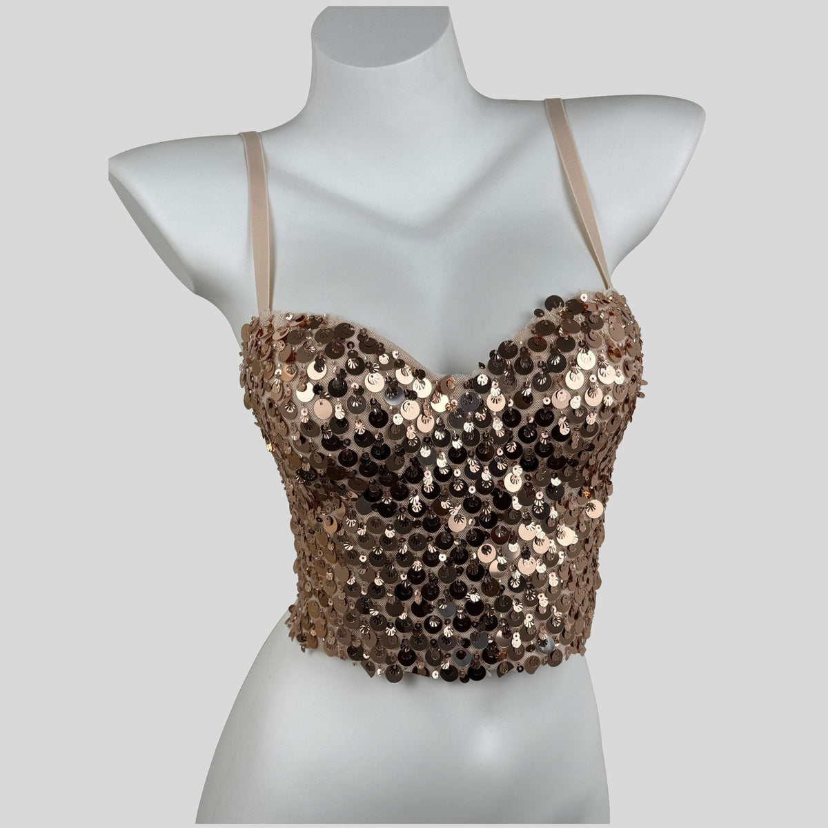 Sheer Lace Crop Top with Pearl Details