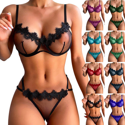 Sheer Lace Lingerie Two-Piece Set