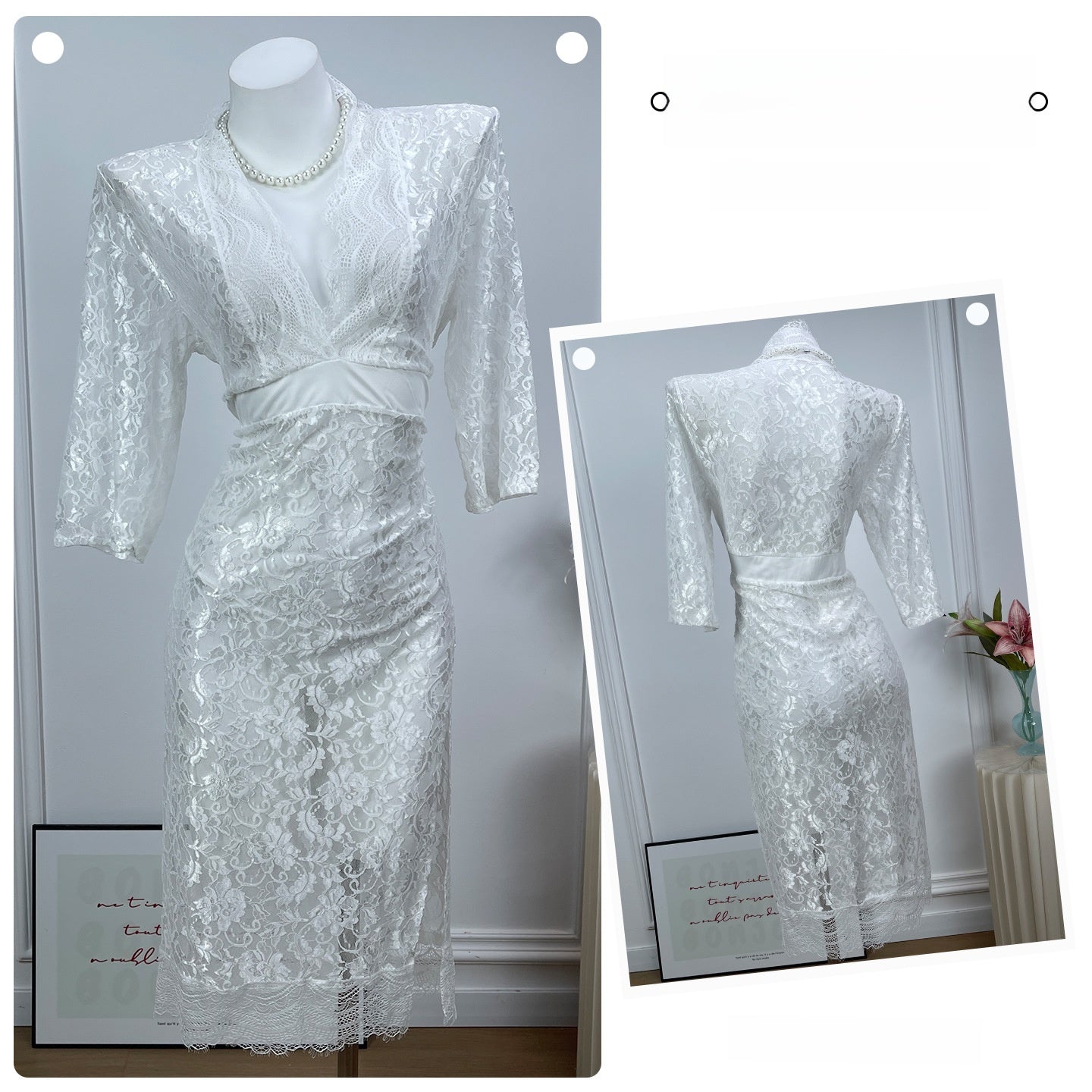 Sheer Lace Trim Nightgown with Adjustable Straps