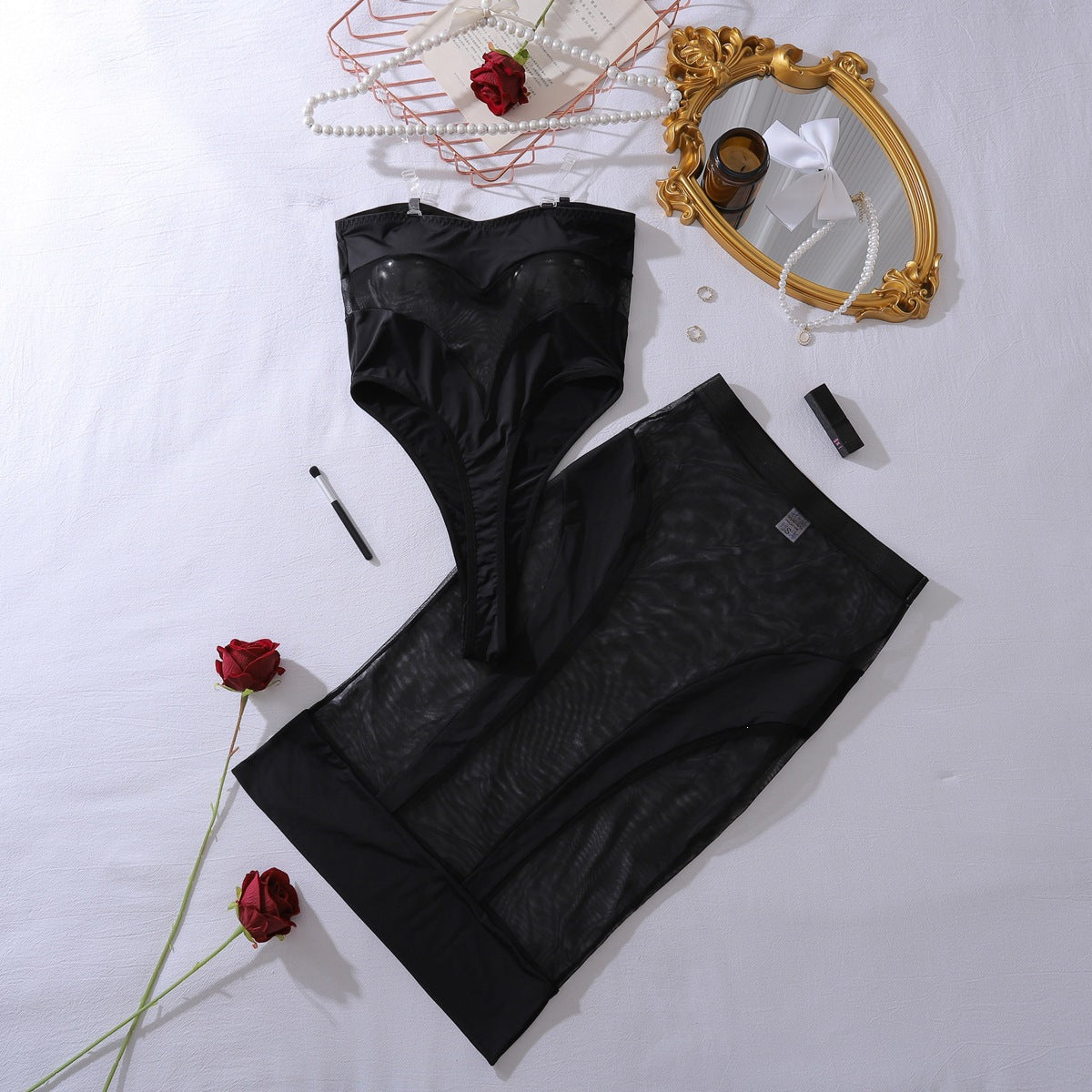 Sheer mesh bodysuit
