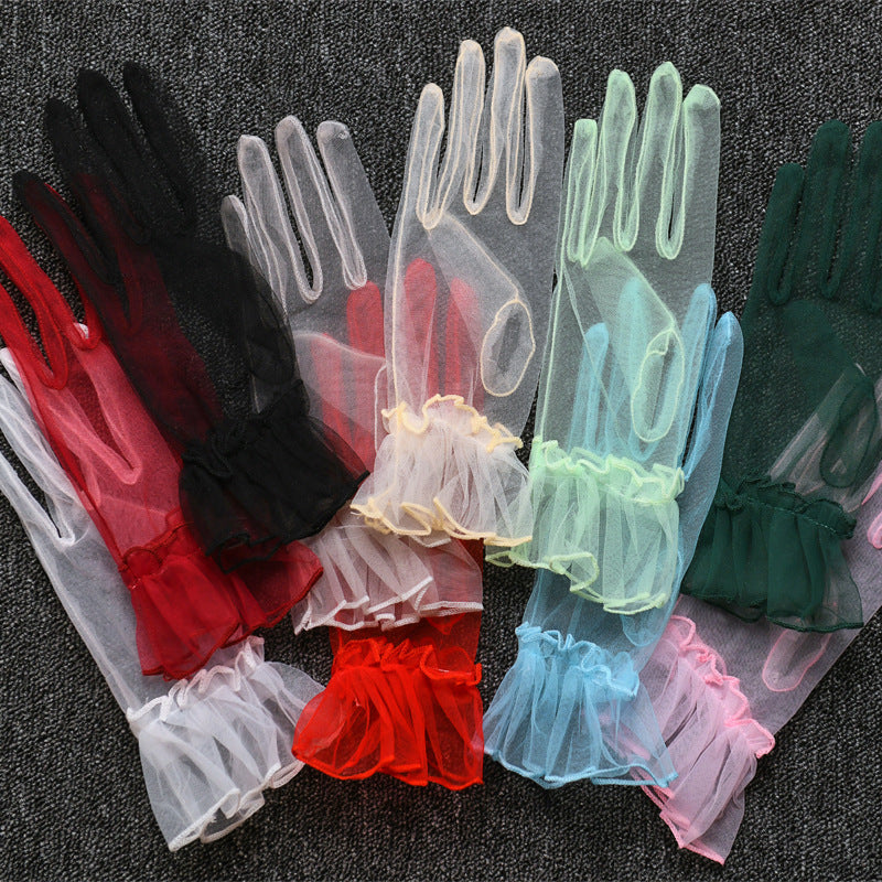 Sheer Mesh Short Gloves