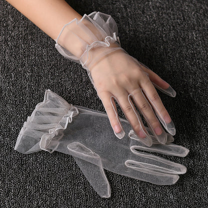 Sheer Mesh Short Gloves