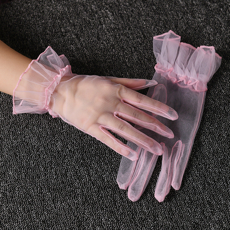 Sheer Mesh Short Gloves