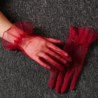 Sheer Mesh Short Gloves
