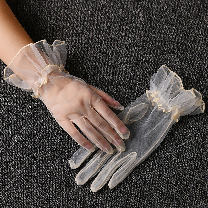 Sheer Mesh Short Gloves