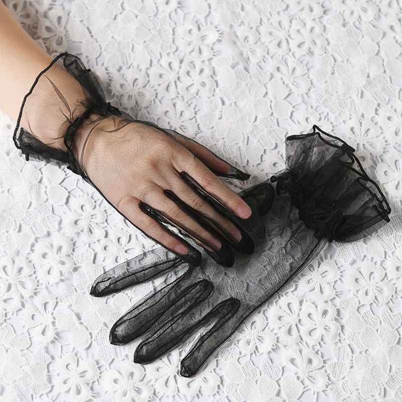 Sheer Mesh Short Gloves