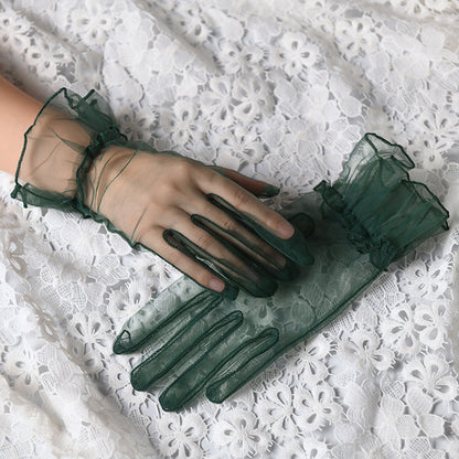 Sheer Mesh Short Gloves