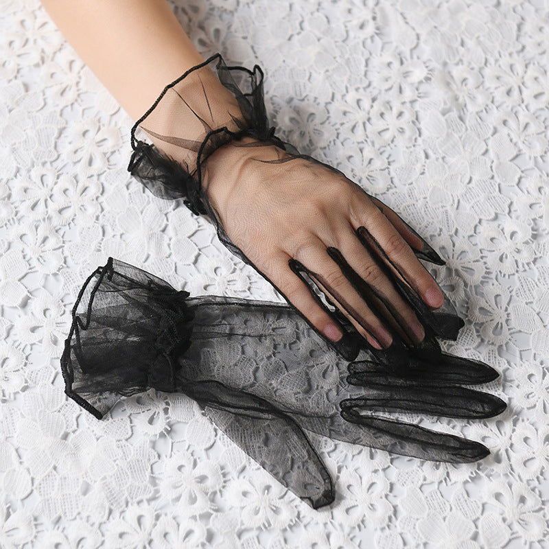 Sheer Mesh Short Gloves