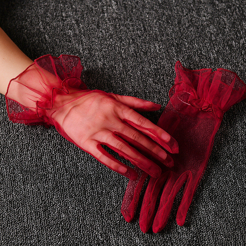 Sheer Mesh Short Gloves