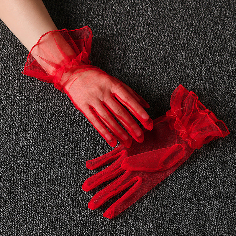 Sheer Mesh Short Gloves