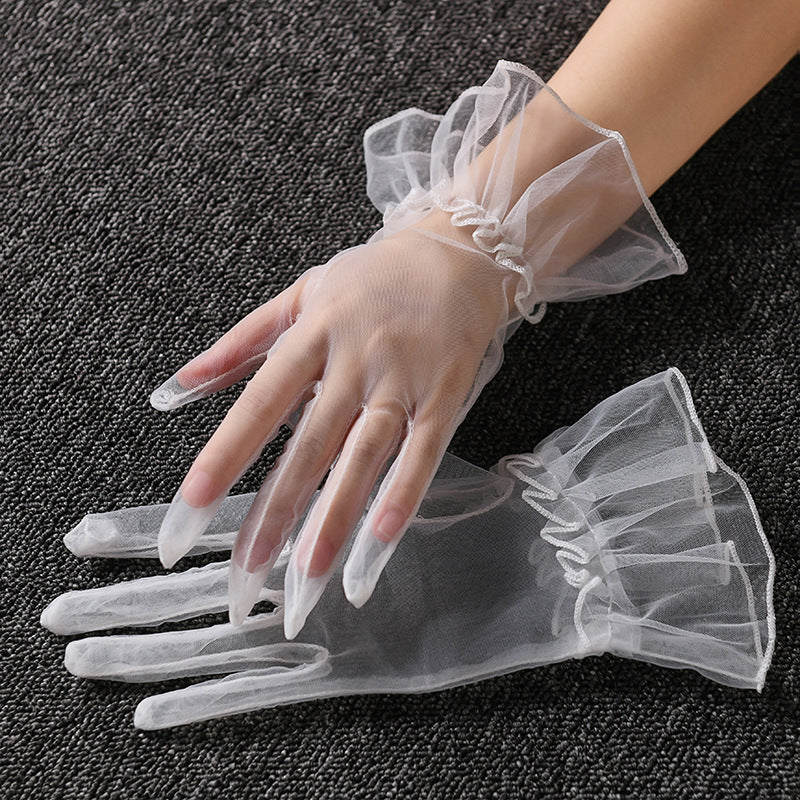 Sheer Mesh Short Gloves