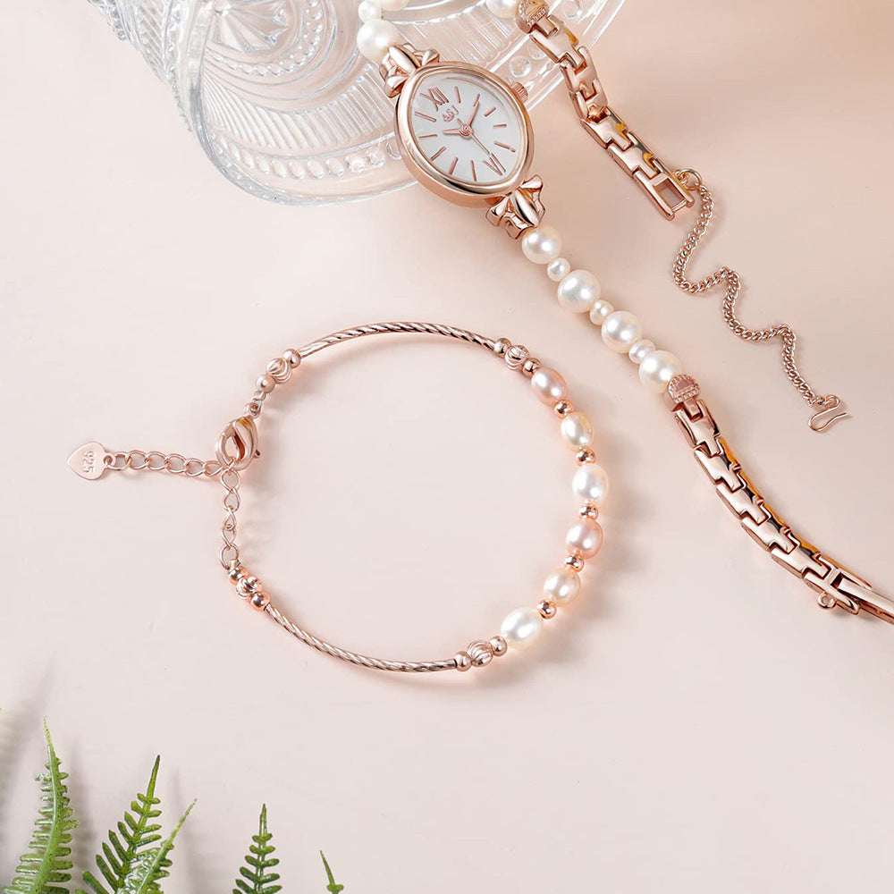 Shell and pearl watch