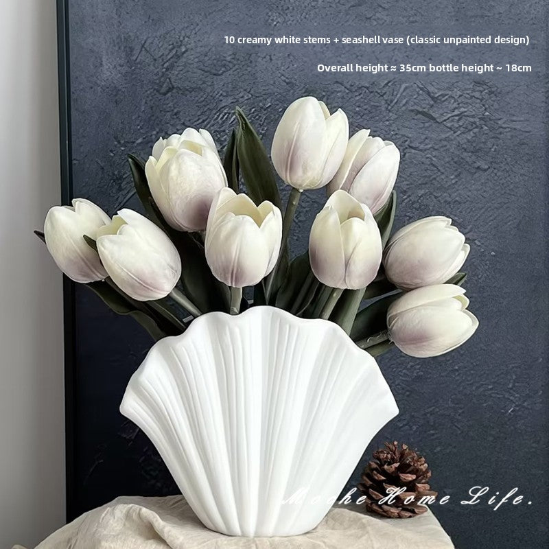 Shell Ceramic Vase for Flower Arrangement