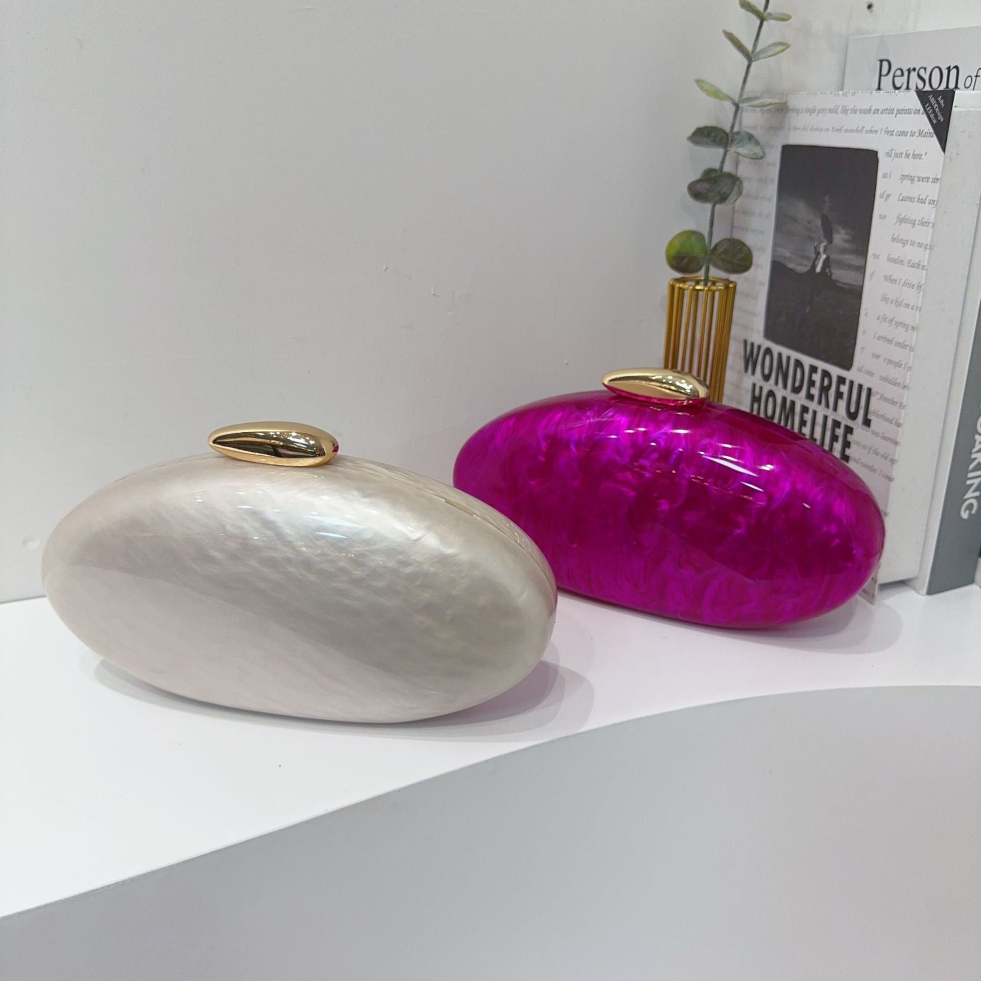 Shell Shaped Acrylic Evening Clutch Bag