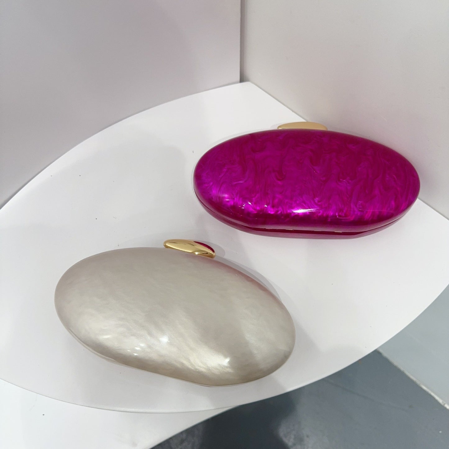 Shell Shaped Acrylic Evening Clutch Bag