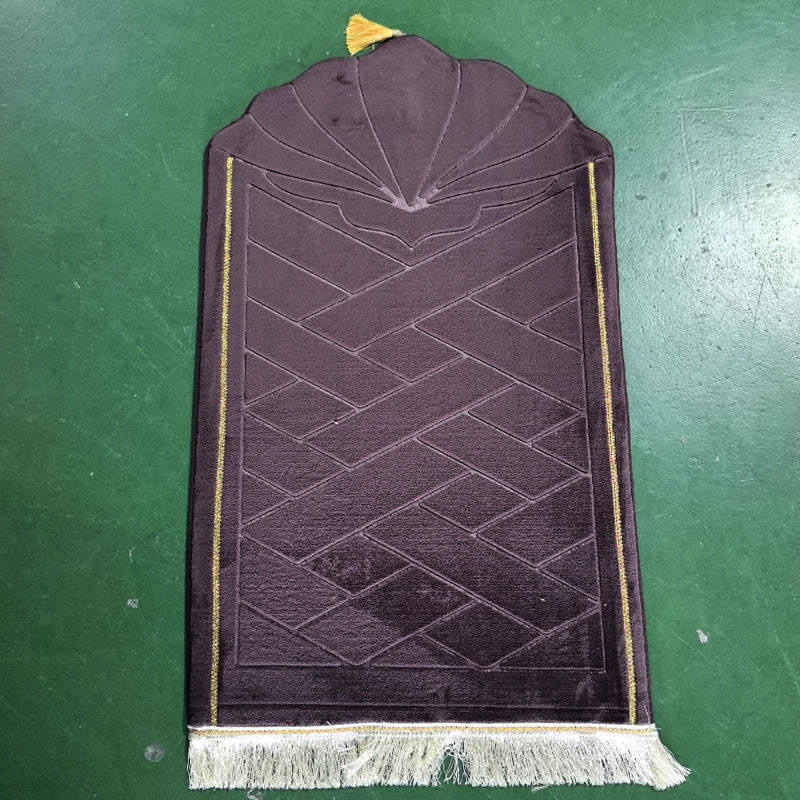Shell-shaped embossed flannel floor mat