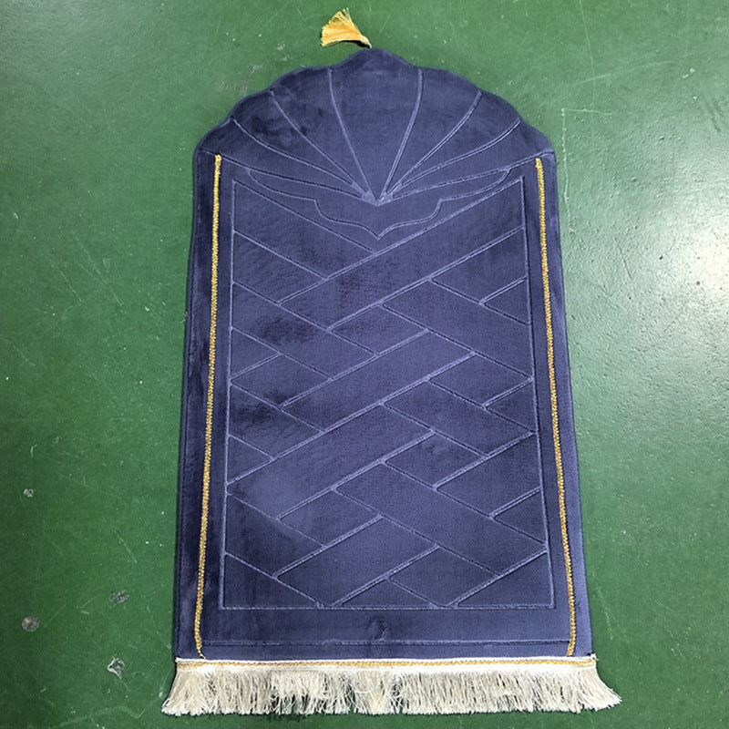 Shell-shaped embossed flannel floor mat