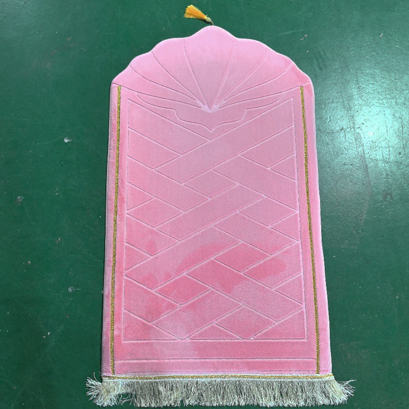 Shell-shaped embossed flannel floor mat