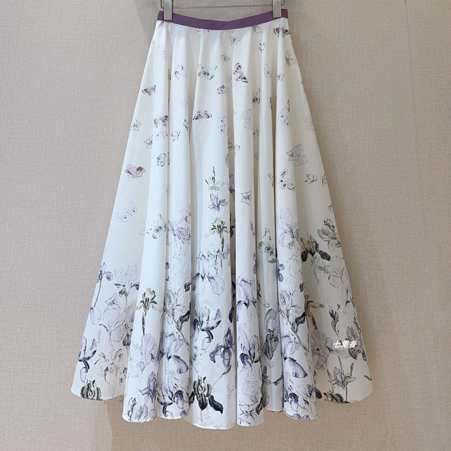Shenzhen Nanyou High-End 26 Summer New Style Butterfly Flower Print Large Hem Pure Cotton Skirt Floral Long Skirt for Women