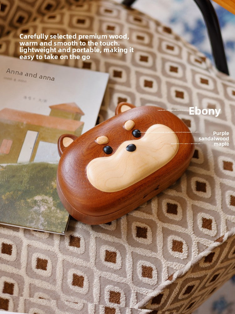 Shiba Inu Shaped Wood Jewelry Storage Box