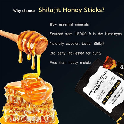 Shilajit Honey Sticks Natural Energy Supplement