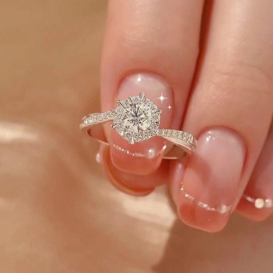 Shining Diamond Hexagram Ring