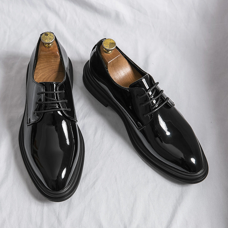 Shining Point Toe Leather Shoes