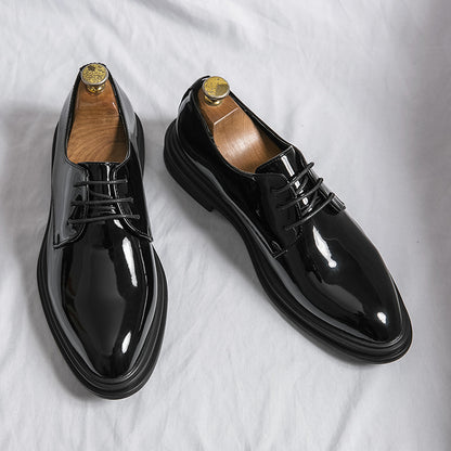 Shining Point Toe Leather Shoes