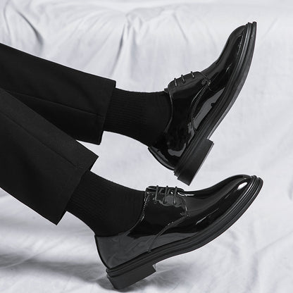 Shining Point Toe Leather Shoes