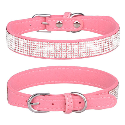 Shiny Rhinestone Adjustable Pet Collar
