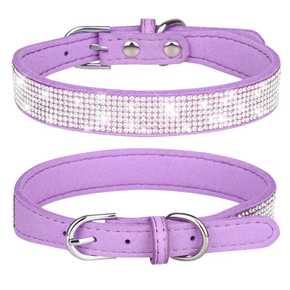 Shiny Rhinestone Adjustable Pet Collar
