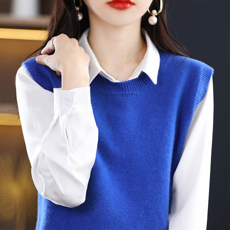 Shirt paired with blazer for women