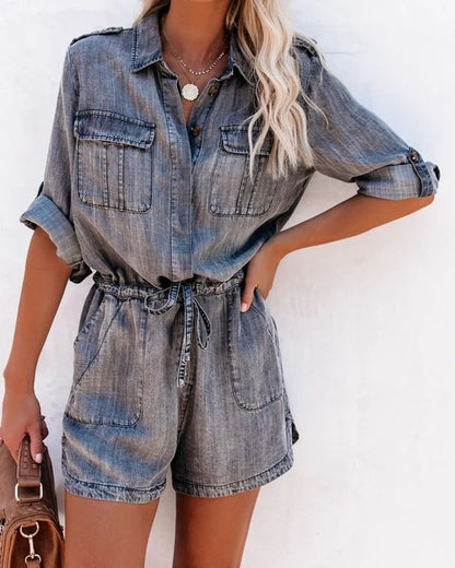 Shirt with long sleeves and one-piece pants set