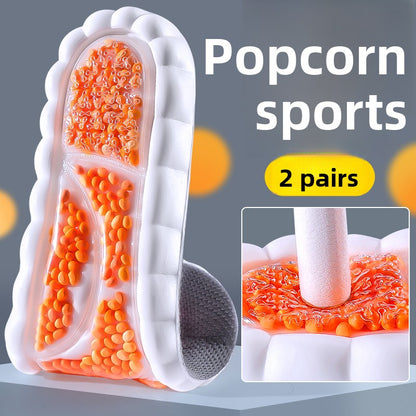 Shock-absorbing, sweat-wicking, and deodorizing insoles