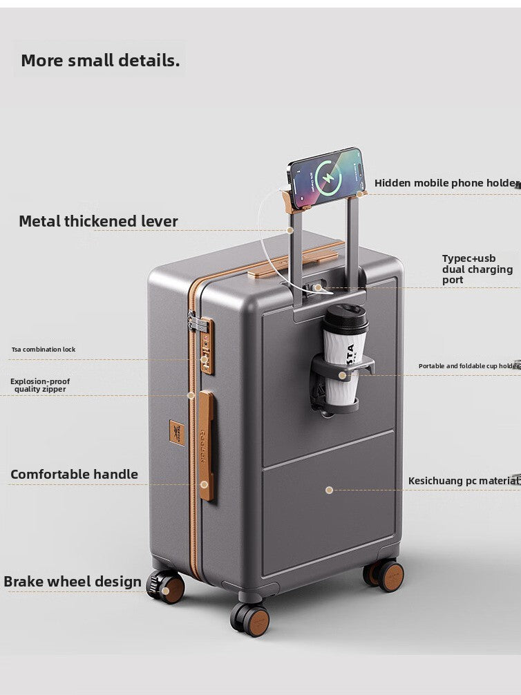 Shock-resistant suitcase with a handle, lightweight travel case