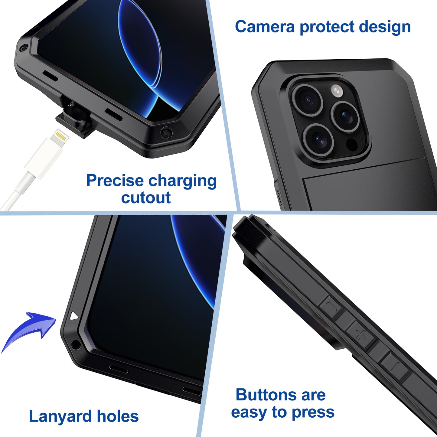 Shockproof Aluminum Phone Case for iPhone Series