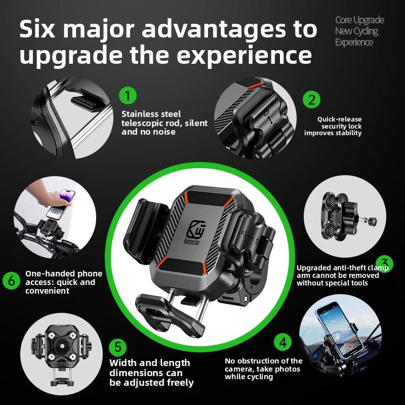 Shockproof Motorcycle Phone Mount with Quick Release